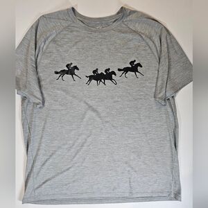 Glacier Performance T-shirt Mens XXL Grey‎ Black Horse Race Derby Athletic Tee